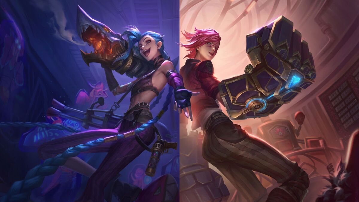 Jinx e Vi, due personaggi di League of Legends e Arcane